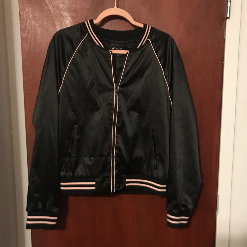 Black and Light Pink Bumper Jacket